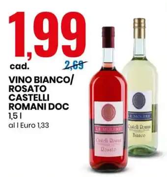 Eurospin Le Molere Vino Bianco/Rosato Castelli Romani Doc 1.5 l offerta