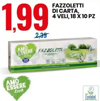 Amo Essere Eco Fazzoletti Di Carta 4 Veli 18 x 10 Pz