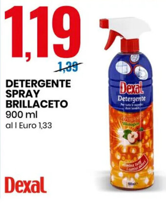 Eurospin Dexal Detergente Spray Brillaceto 900 ml offerta