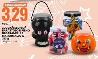 Eurospin Zucca/Teschio/Barattolo Ripieno Di Caramelle E Marshmallow 250 g offerta