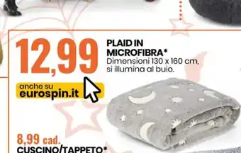 Eurospin Plaid In Microfibra Dimensioni 130 x 160 cm offerta