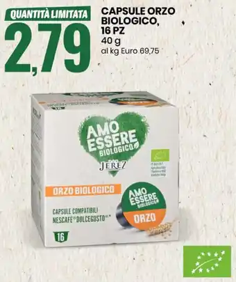 Eurospin Amo Essere Capsule Orzo Biologico 16 Pz 40 g offerta