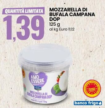 Eurospin Amo Essere Senza Lattosio Mozzarella Di Bufala Campana Dop 125 g offerta