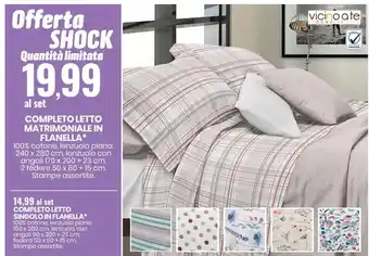 Eurospin Completo Letto Matrimoniale In Flanella/ Completo Letto Singolo In Flanella offerta