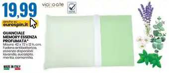Guanciale Memory Essenza Profumata 42 x 72 x 12 h. cm
