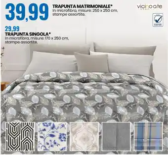Eurospin Trapunta Matrimoniale 250 x 250 cm/ Trapunta Singola 170 x 250 cm offerta