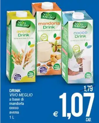 MD Discount Vivo Meglio Drink A Base Di Mandorla Cocco Avena 1 l offerta