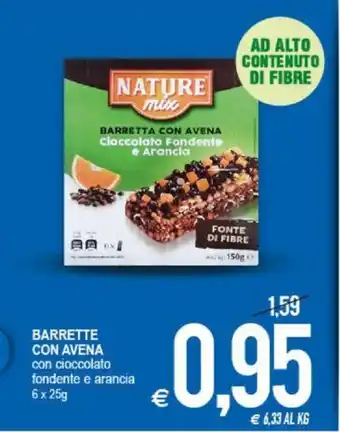 MD Discount Barrette Con Avena Con Cioccolato Fondente E Arancia 6 x 25 g offerta