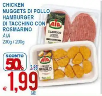 MD Discount AIA Chicken Nuggets Di Pollo Hamburger Di Tacchino Con Rosmarino 230 g / 200 g offerta