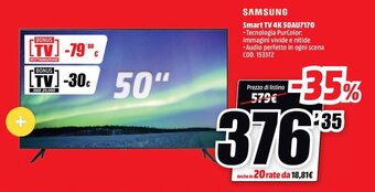 MediaWorld Samsung Smart TV 4K 50AU7170 offerta