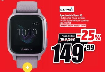 MediaWorld Garmin Sportwatch Venu SQ offerta