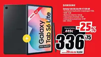 MediaWorld Samsung Galaxy Tab S6 Lite Wi-Fi 128 GB offerta