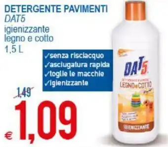 MD Discount Dat5 Detergente Pavimenti Igienizzante Legno e Cotto 1.5 l offerta