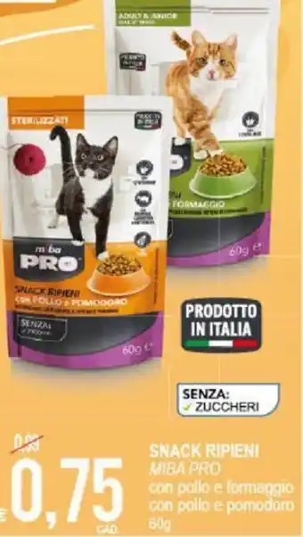 MD Discount Miba Pro Snack Ripieni Con Pollo E Formaggio Con Pollo E Pomodoro 60 g offerta