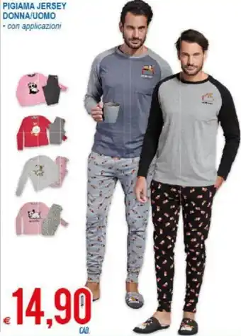 MD Discount Pigiama Jersey Donna/Uomo offerta