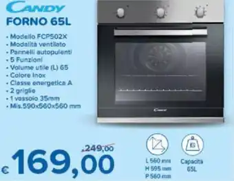 MD Discount Candy Forno 65L Mis. 590 x 560 x 560 mm offerta