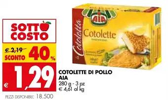 Tigros AIA Cotolette di Pollo 280 g - 3 pz offerta