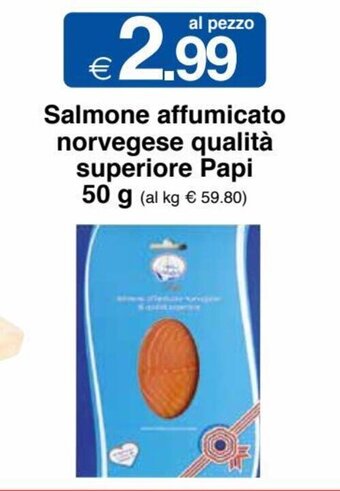 Salmone affumicato norvegese qualità superiore Papi 50 g