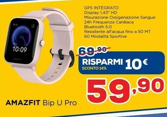 Euronics Amazfit Bip U Pro 3,63 Cm (1.43") LCD Rosa GPS (satellitare) offerta
