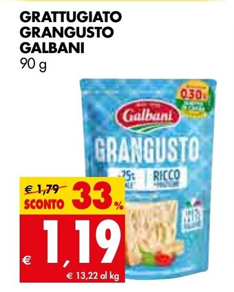 Tigros Galbani Grattugiato Grangusto 90 g offerta