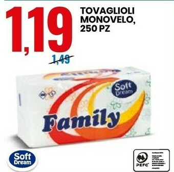 Eurospin Soft Drink Tovaglioli Monovelo offerta