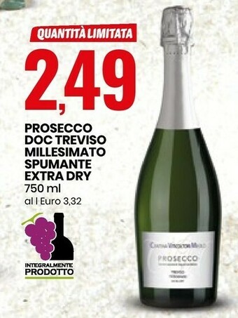 Eurospin Prosecco DOC Treviso Millesimato Spumante Extra Dry offerta