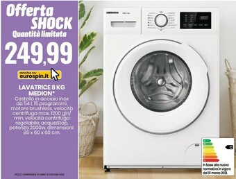Eurospin Medion Lavatrice 8 Kg offerta