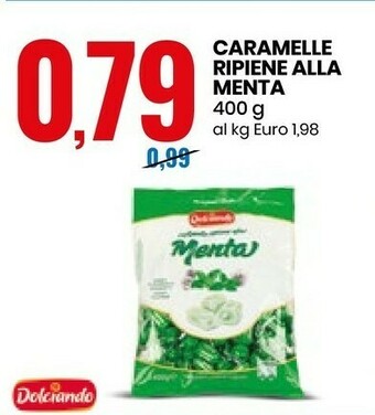 Eurospin Dolciando Caramelle Ripiene Alla Menta 400 G offerta