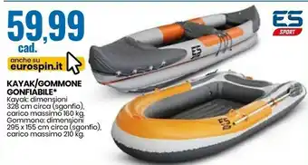 Es Sport Kayak/ Gommone Gonfiabile