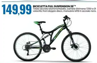 Eurospin Bicicletta Full Suspension 26" offerta
