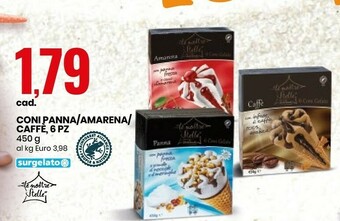 Eurospin Le Nostre Stelle Coni Panna/ Amarena/ Caffe 6 Pz offerta