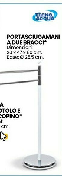Tecno Acqua Portasciugamani A Due Bracci