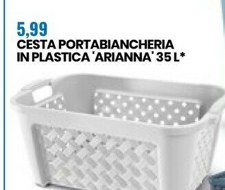 Eurospin Cesta Portabiancheria In Plastica Arianna 35 L offerta