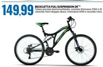 Eurospin Bicicletta Full Suspension 26" offerta
