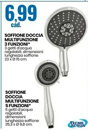 Eurospin Tecno Acqua Soffione Doccia Multifunzione 3 Funzioni offerta