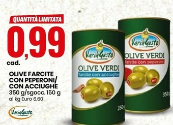 Eurospin VariaGusto Olive Farcite Con Peperoni/ Con Acciughe offerta