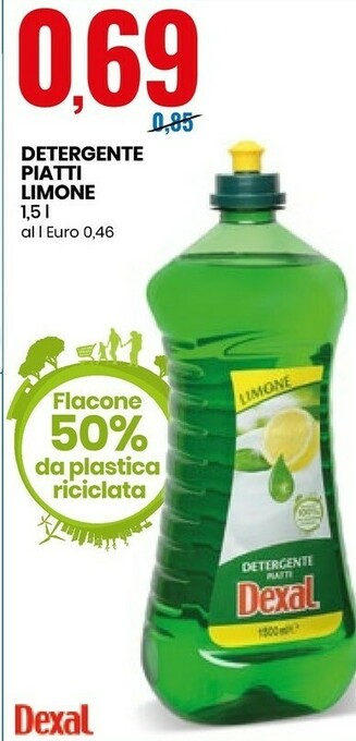 Eurospin Dexal Detergente Piatti Limone offerta