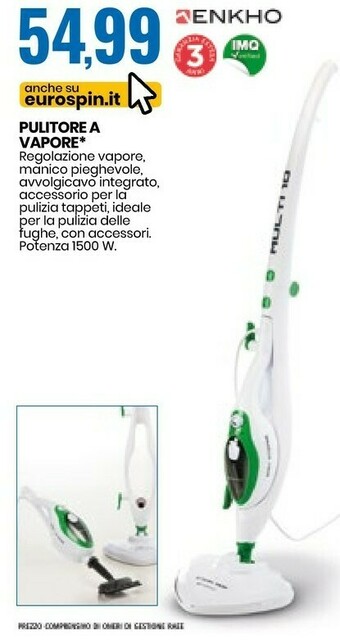 Eurospin Enkho Pulitore A Vapore offerta