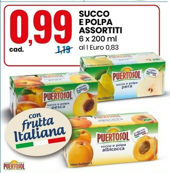 Eurospin Puertosol Succo E Polpa Di Pera 1200 ml offerta
