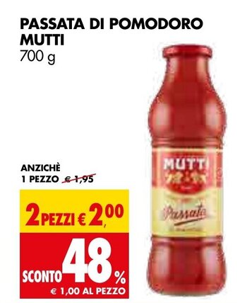 Tigros Mutti Passata di Pomodoro 700 g offerta