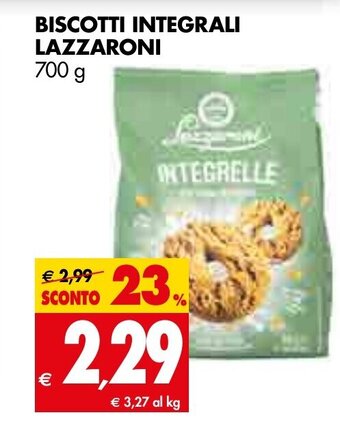 Tigros Lazzaroni Biscotti Integrali 700 g offerta