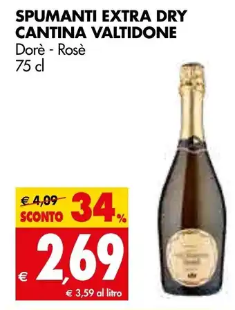 Tigros Cantina Valtidone Spumanti Extra Dry Dorè - Rosè 7 cl offerta