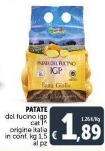 Deco Supermercati Patate del fucino igp kg 1,5 offerta