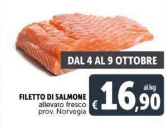 Deco Supermercati Filetto di Salmone allevato fresco prov. Norvegia offerta