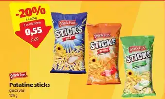 ALDI Patatine sticks snack fun offerta