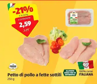 ALDI Petto di pollo a fette sottili il podere offerta