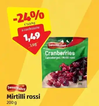 ALDI Mirtilli rossi sweet valley offerta