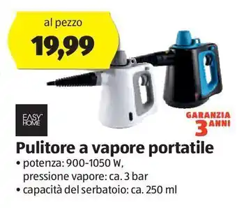 ALDI Pulitore a vapore portatile easy home offerta