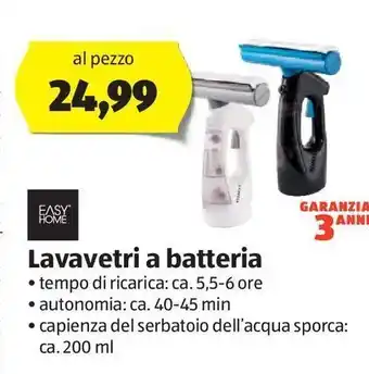 ALDI Lavavetri a batteria easy home offerta