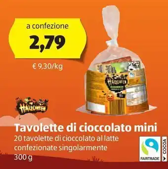 ALDI Tavolette di cioccolato mini halloween offerta